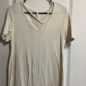Cream criss cross top